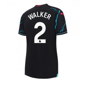 Manchester City Kyle Walker #2 Replika Tredjetrøje Dame 2023-24 Kortærmet